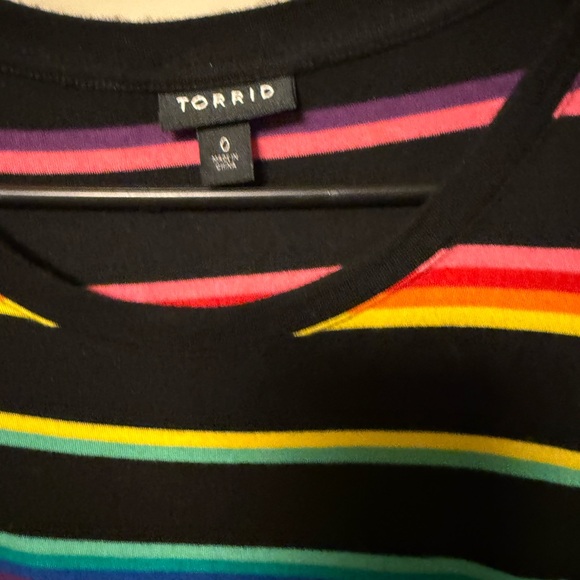 Torrid Black Dress with Rainbow Stripes - Picture 2 of 3